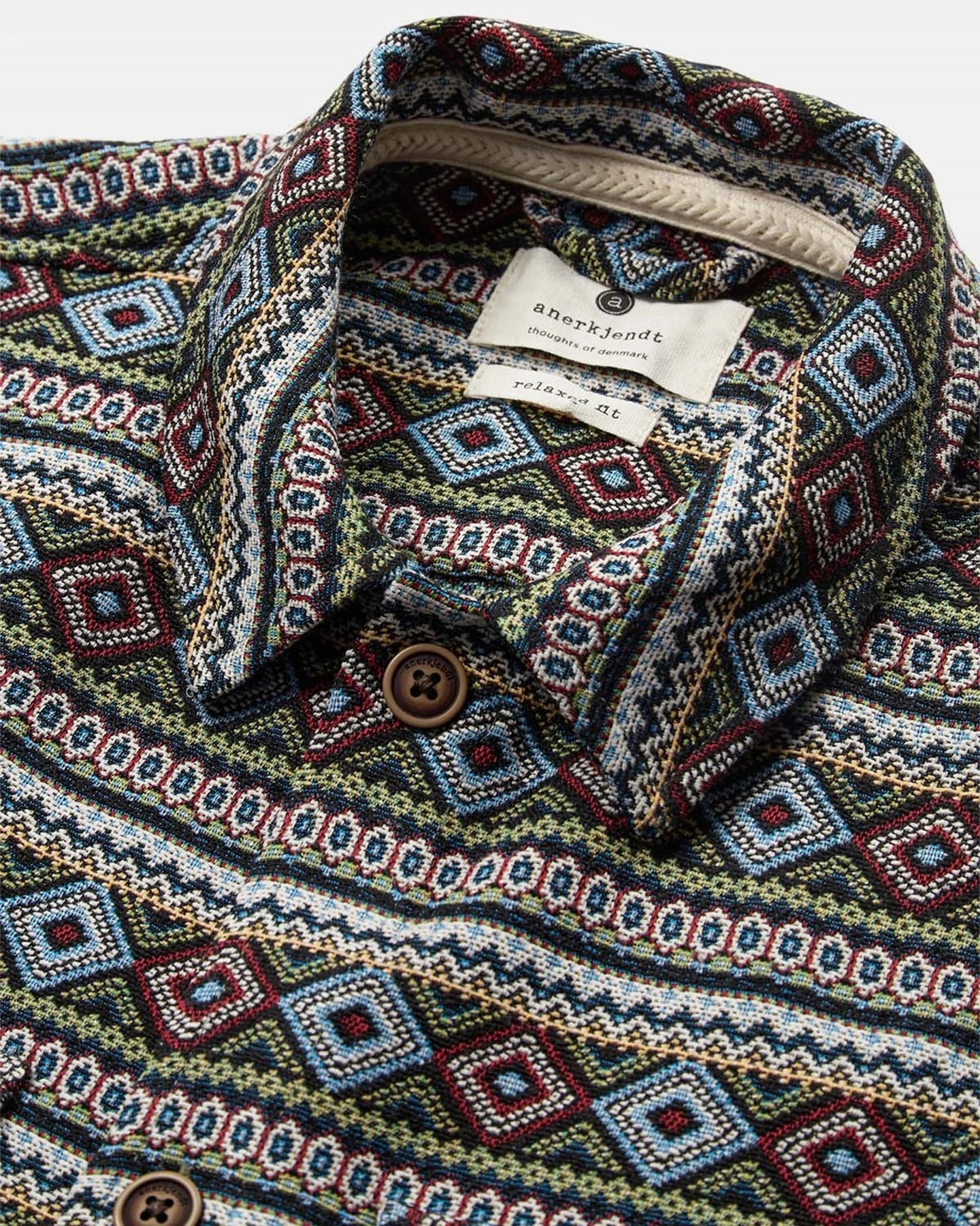 Anerkjendt Oscar Jacquard Overshirt Groen Heren