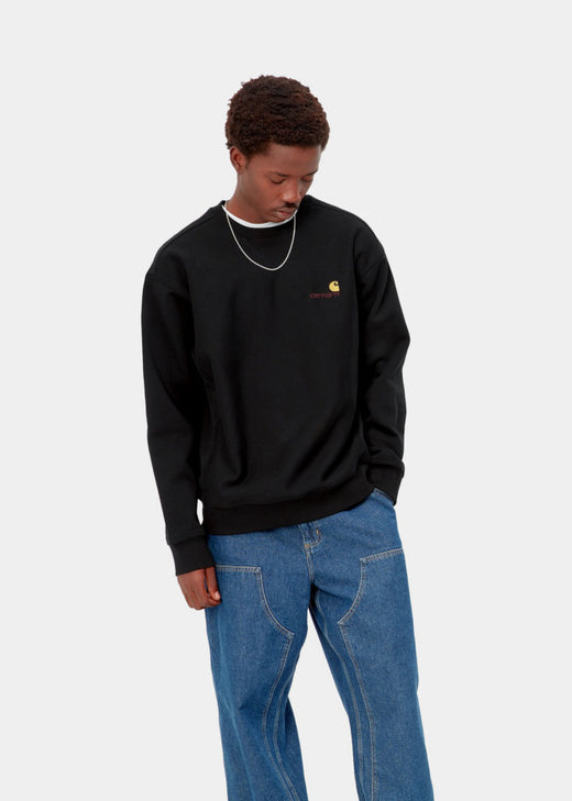 Carhartt WIP American Script Sweat Zwart Heren