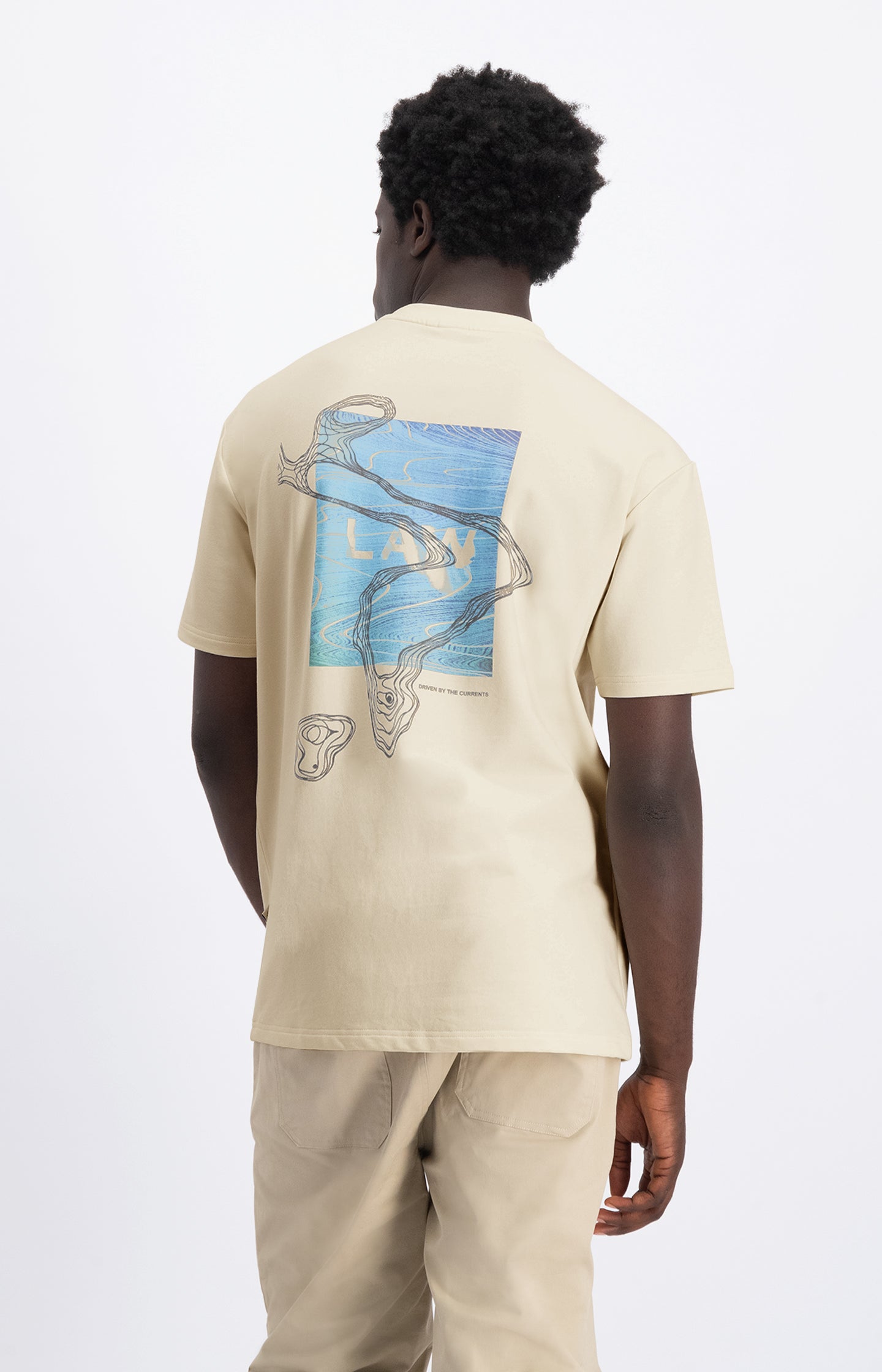 Law Of The Sea Flow Tee Wit Heren