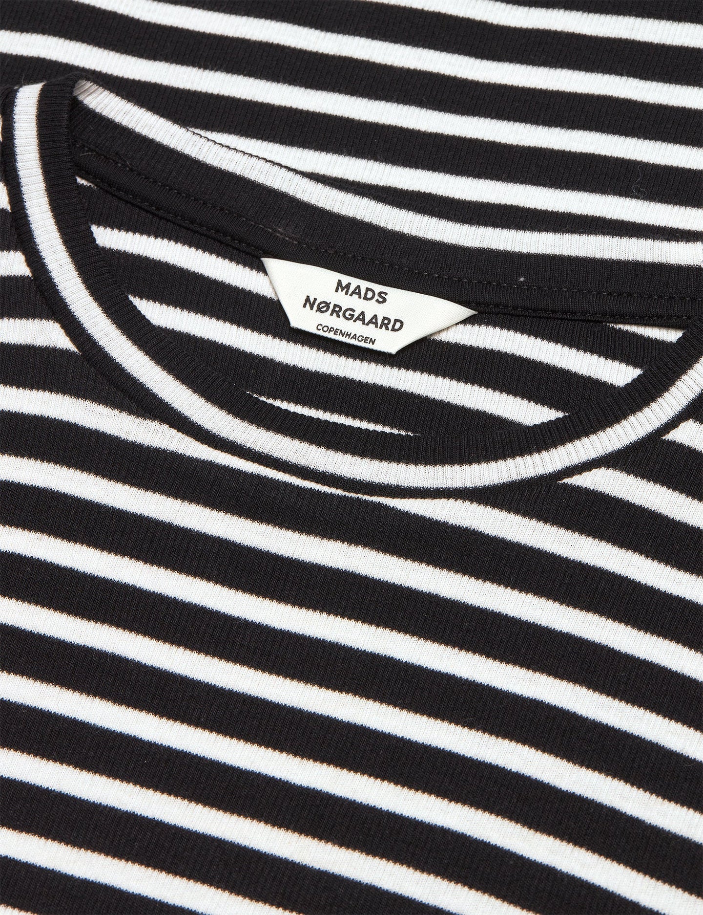 Mads Norgaard Stripe Tuba Tee Ls Zwart Dames