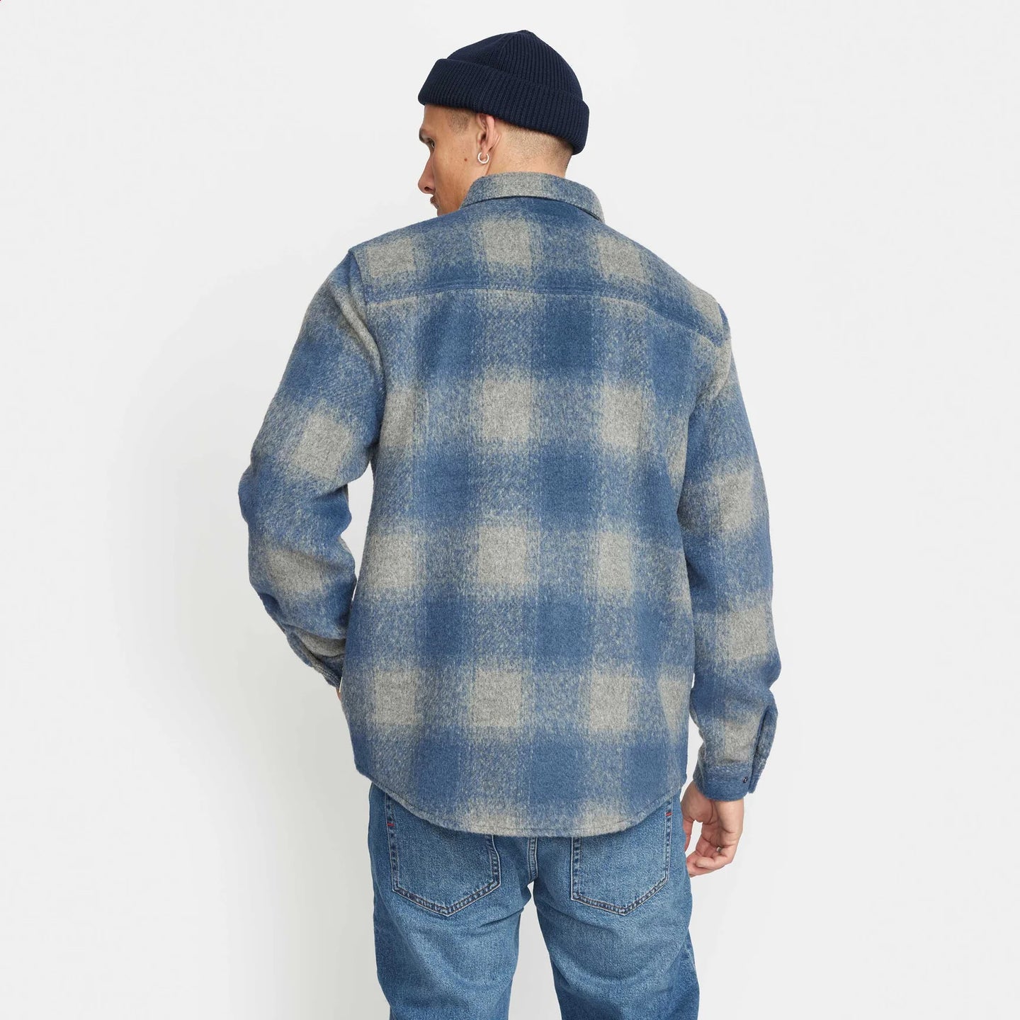 Revolution Check Overshirt Blauw Heren