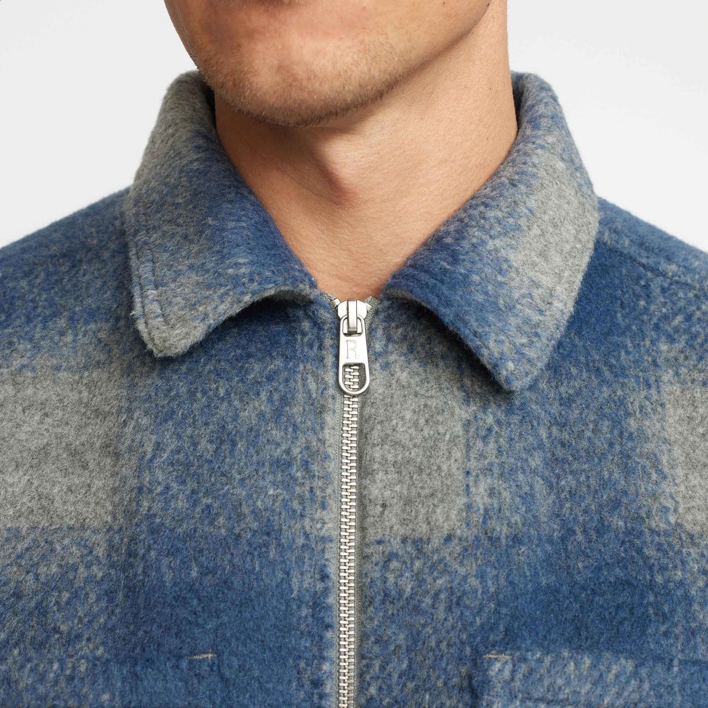 Revolution Check Overshirt Blauw Heren