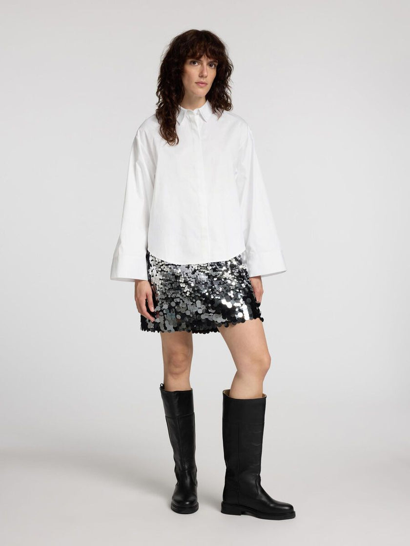 Selected Femme Jody Ls Pearl Button Shirt Wit Da