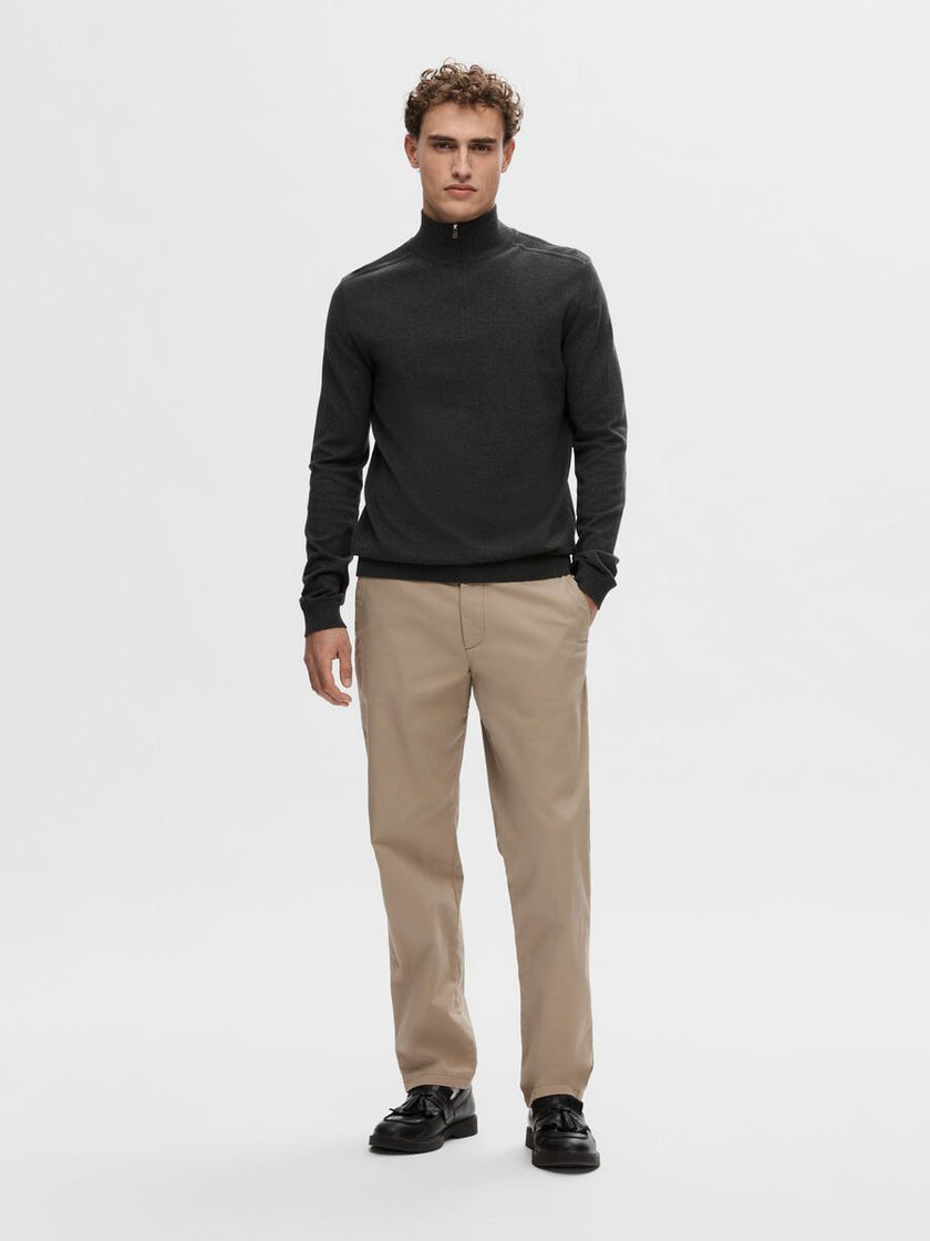 Selected Homme Berg Half Zip Knit Donkergrijs Heren