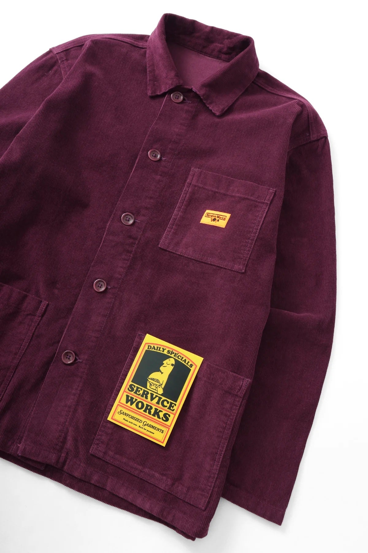 Service Works Corduroy Coverall Jacket Paars Heren