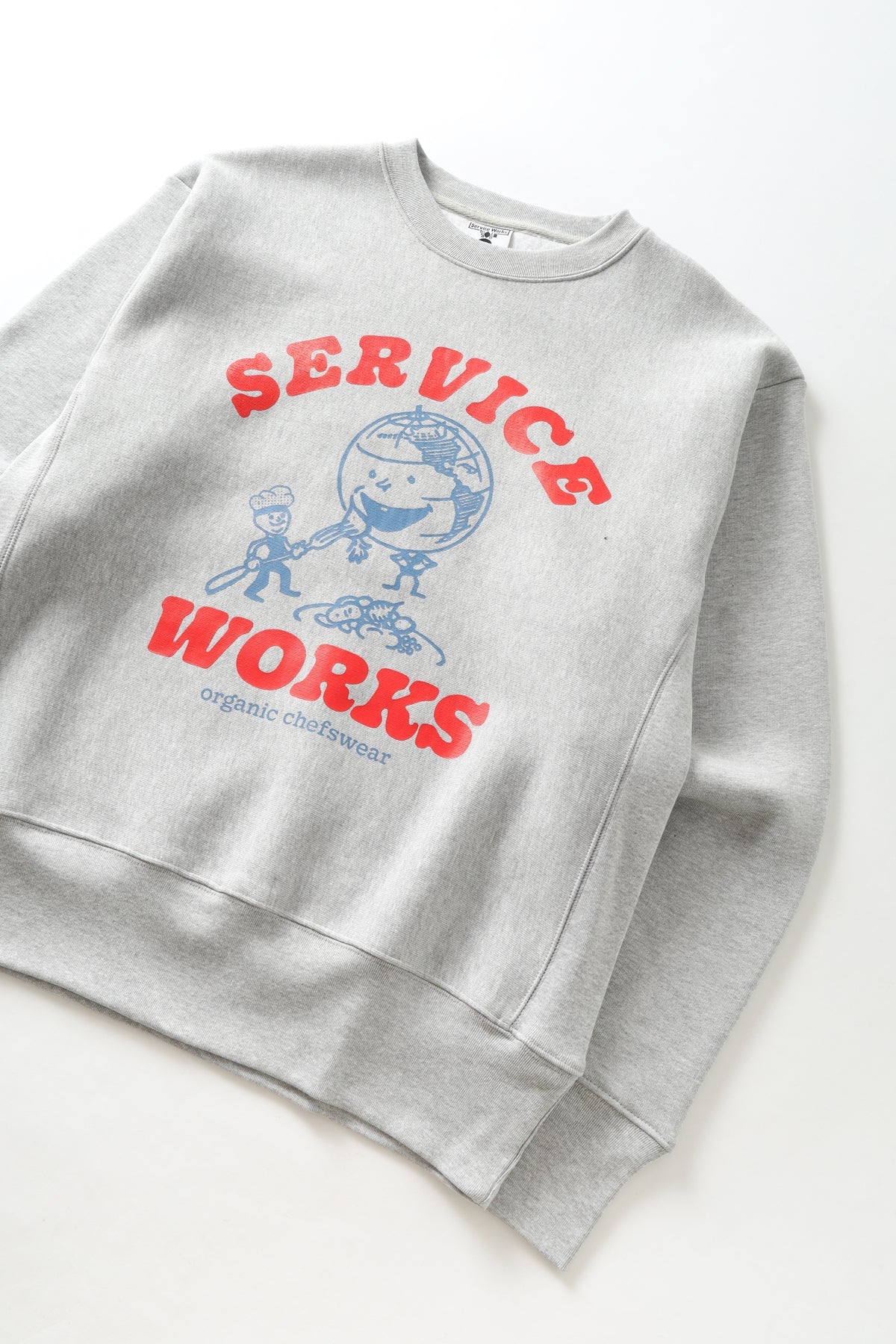 Service Works Organic Chefswear Crewneck Lichtgrijs Heren