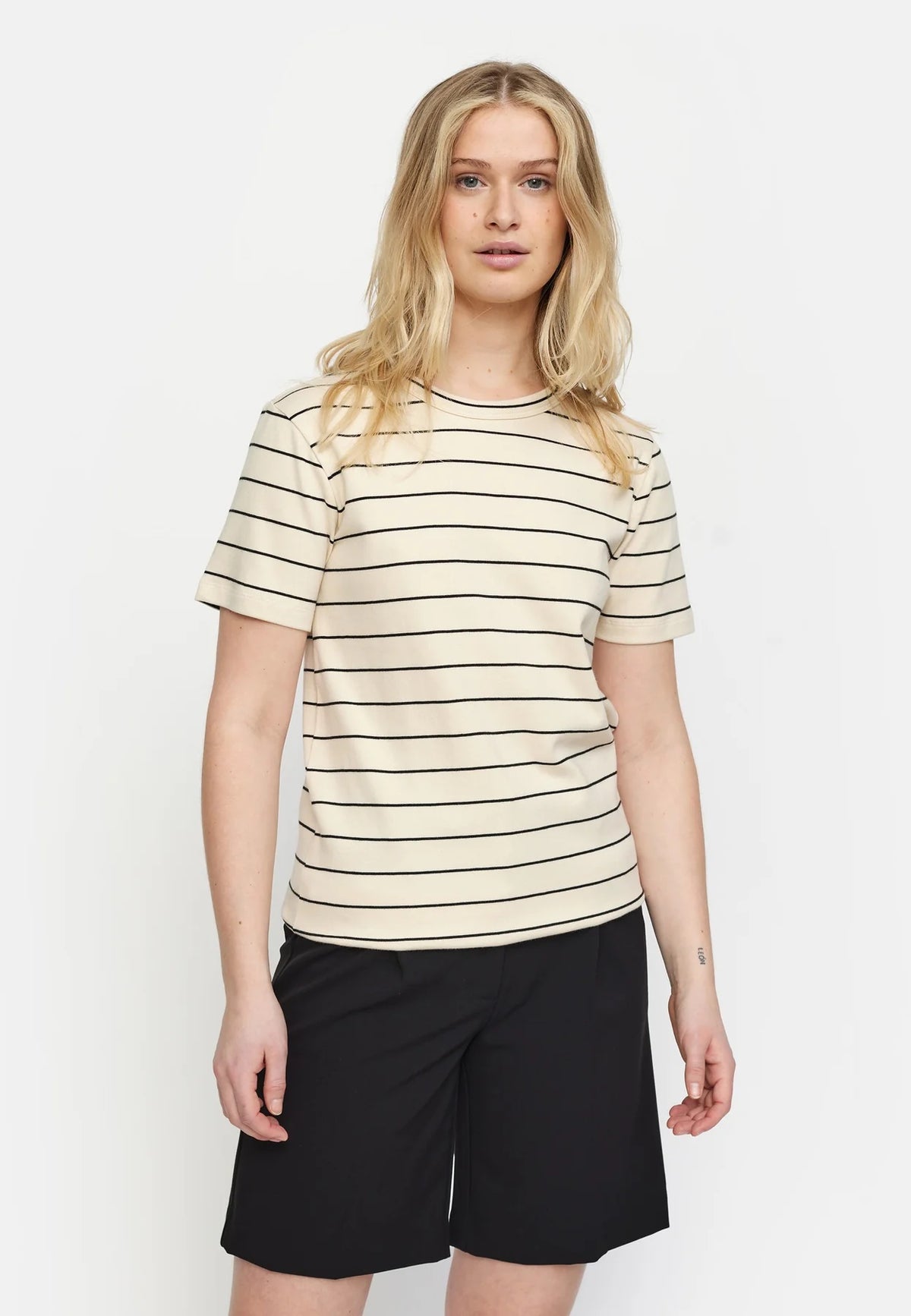 Soft Rebels Hella Striped T-shirt Wit Dames