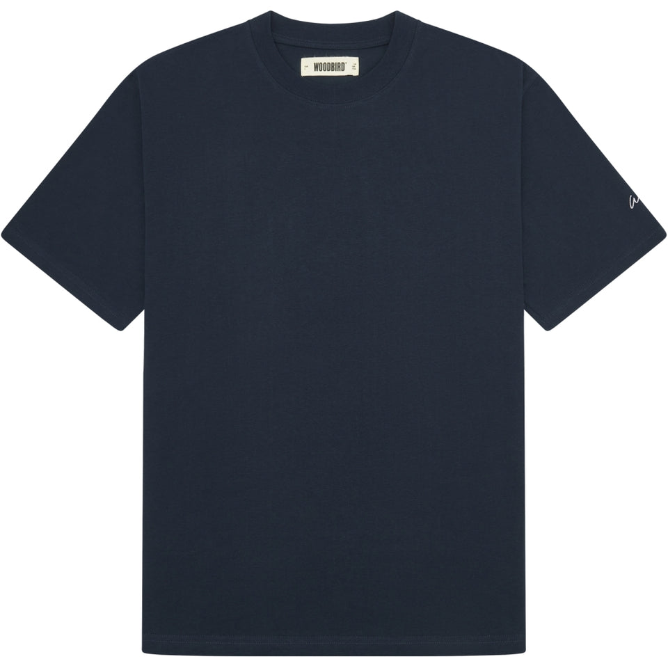 Woodbird Baine Noodle Tee Donkerblauw Heren