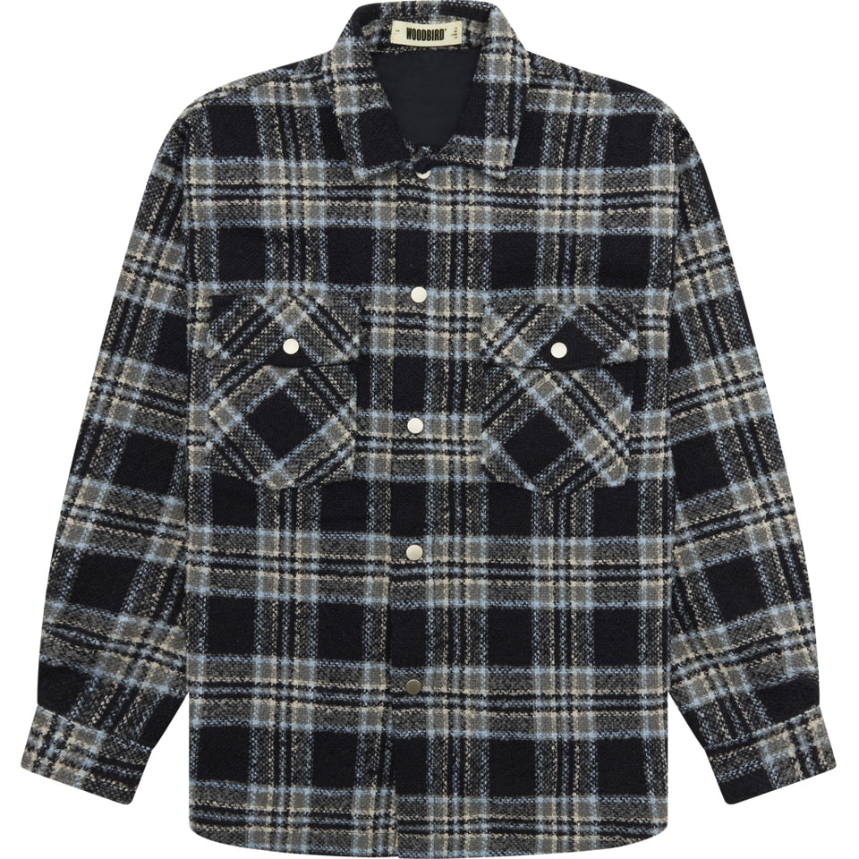 Woodbird Buck Check Shirt Donkerblauw Heren