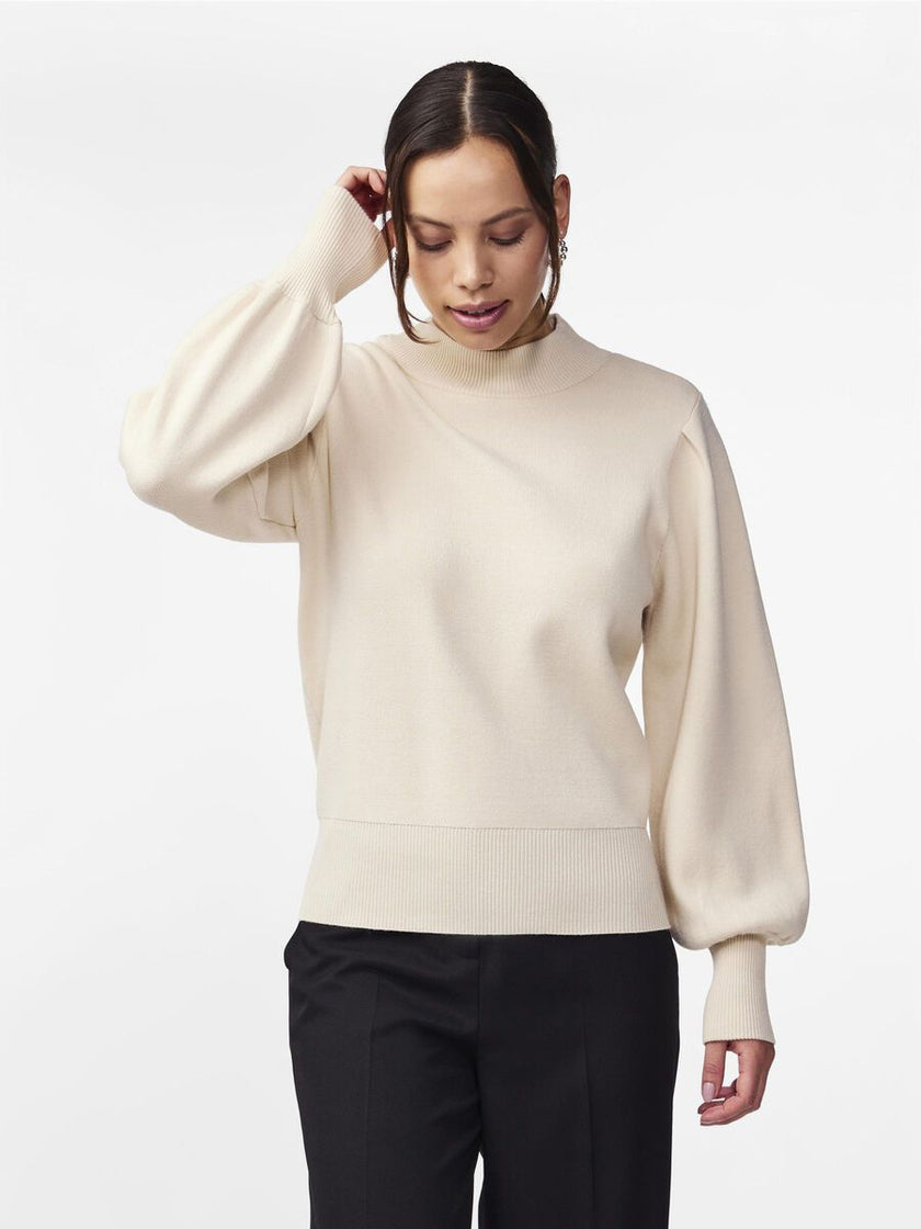 YAS Fonny Ls Knit Pullover Wit Dames