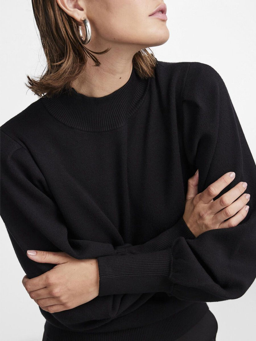 YAS Fonny Ls Knit Pullover Zwart Dames