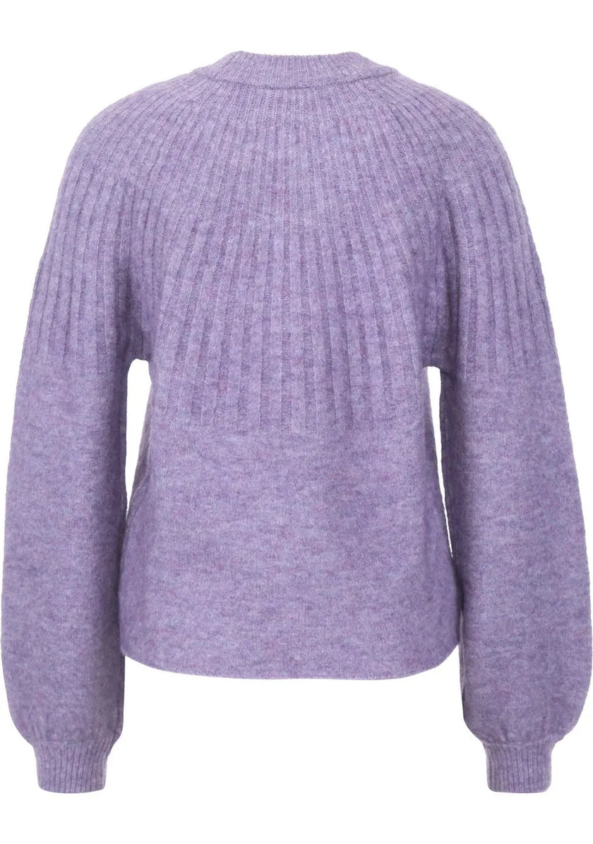 YAS Paia Ls Knit Pullover Paars Dames