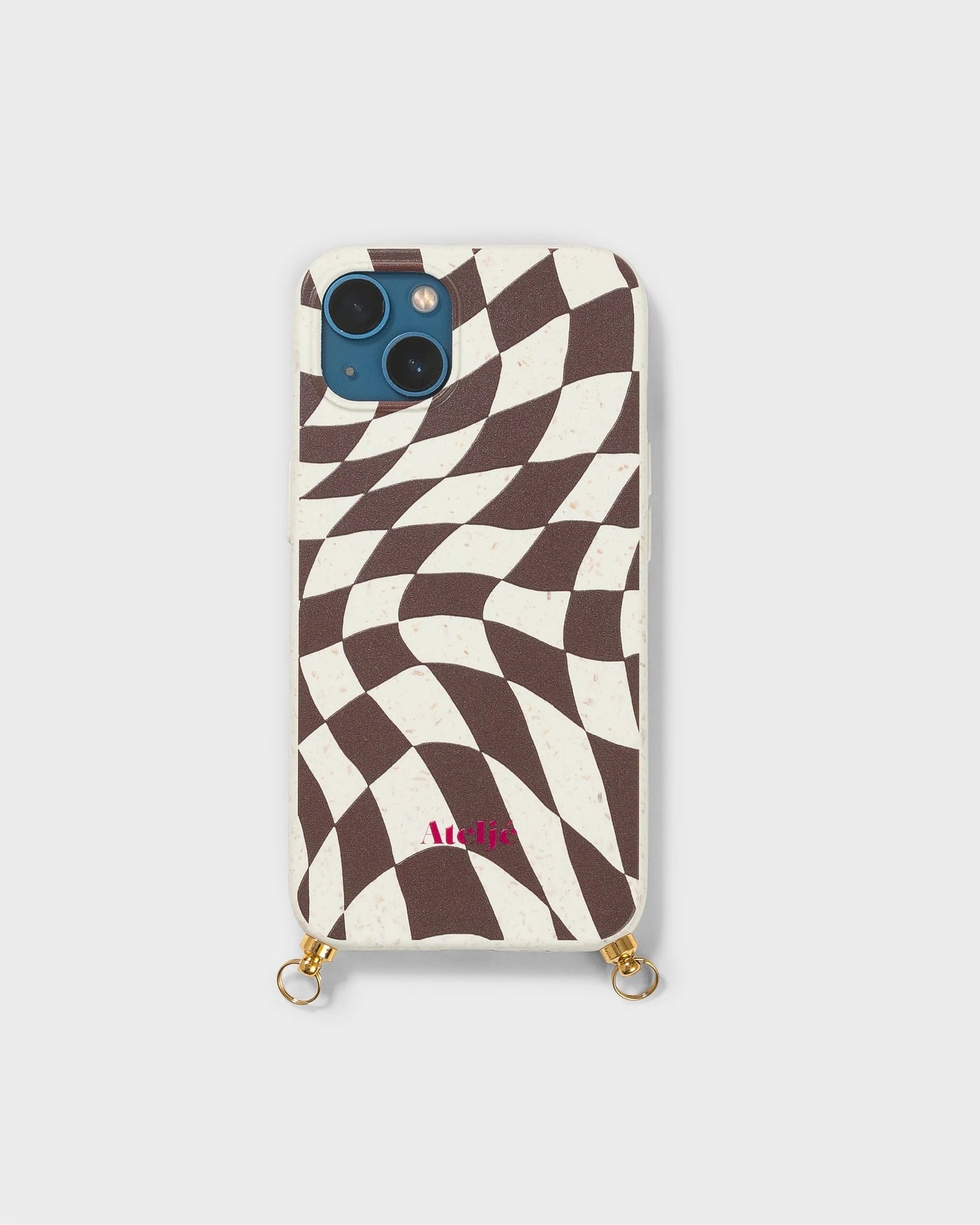 Atelje Check Print Bio Case - IPhone 14 Pro Max Donkerbruin Dames