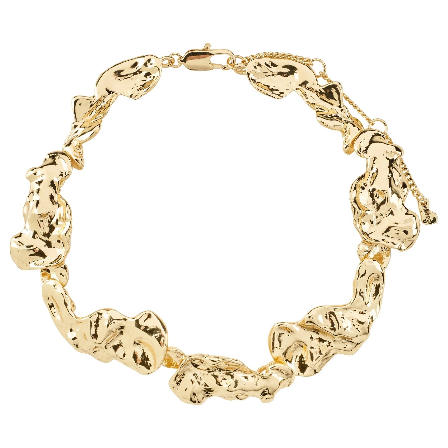 Pulse recycled statement necklace gold-plated